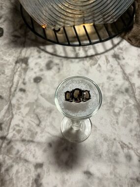 SETA Smoky Quartz Three-Stone Ring  9